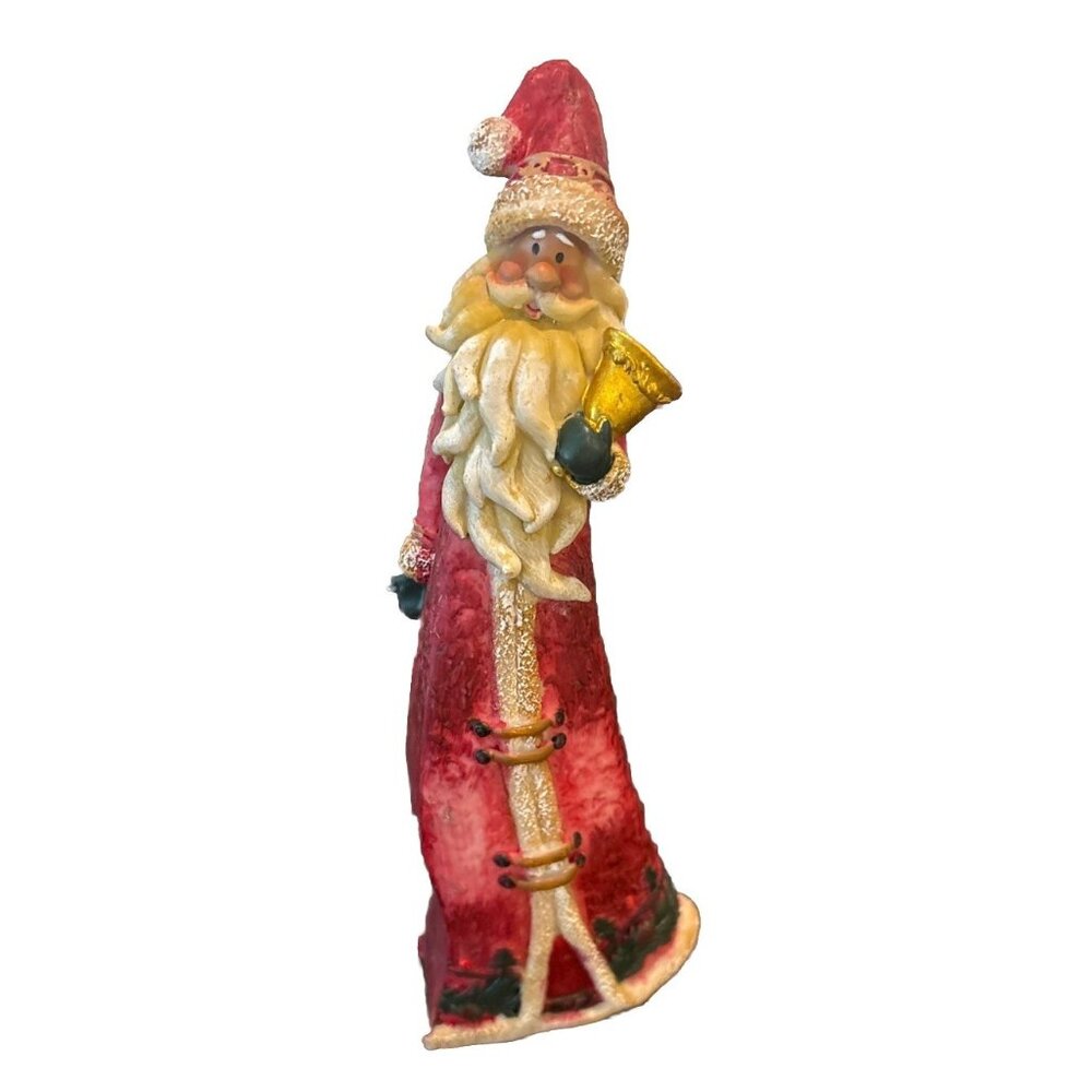 9.5” Old World Santa Wearing Cap & Gown And Holding Bell